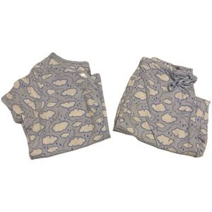 Simply Basic Women’s Small Blue and White Cloud Print Pajama Set